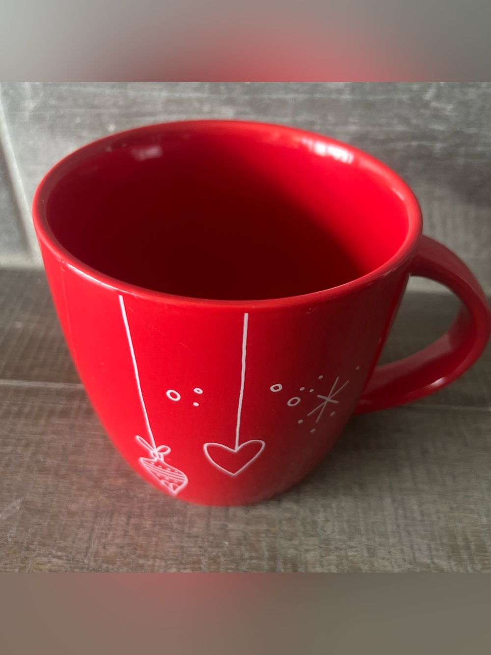 STARBUCKS Red Christmas Ornament Coffee Mug/Cup Ceramic 14 oz